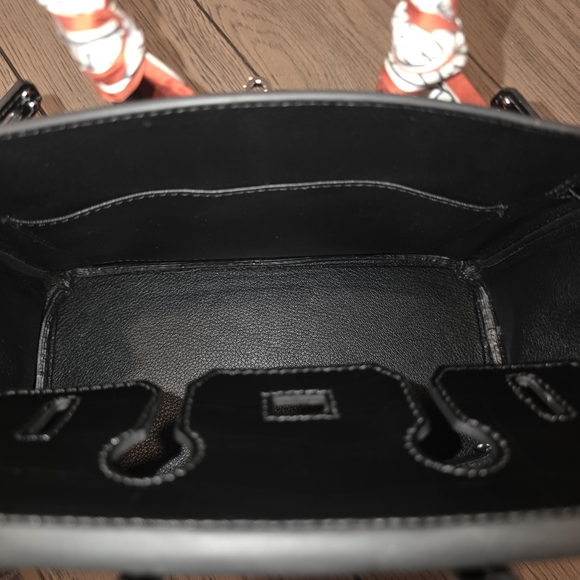 Black Crocodile Style H Birkin 25cm Inspired Bag - Picture 13 of 17